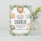 Safari Baby Shower 招待状 (スタンド正面)