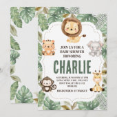 Safari Baby Shower 招待状 (正面/裏面)