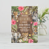 Safari Baby Shower Baby Animals Invitation 招待状 (スタンド正面)