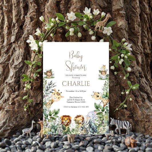 Safari Baby Shower Boy invitation 招待状