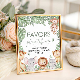 Safari Baby Shower Favors Sign 台座サイン