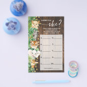 Safari Baby Shower Game Cardの場所 チラシ (シングル)