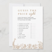 Safari Baby Shower Game Guess The Price Card 招待状 (正面)