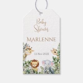 Safari Baby Shower Girl Gift Tags Spanish ギフトタグ