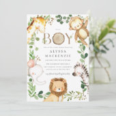 Safari Baby Shower Invitation 招待状 (スタンド正面)