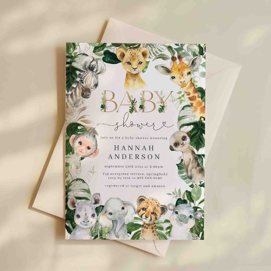 Safari Baby Shower Invitation 招待状