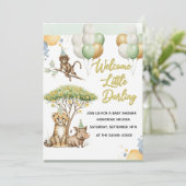 Safari Baby Shower Invitation 招待状 (スタンド正面)