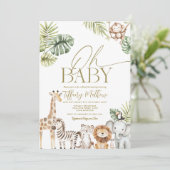 Safari Baby Shower Invitation Editable 招待状 (スタンド正面)