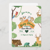 Safari Baby Shower Invitation – Jungle Theme 招待状 (正面/裏面)