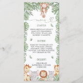 Safari Baby Shower Menu Template メニュー (正面)