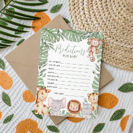 Safari Baby Shower Prediction Card 招待状