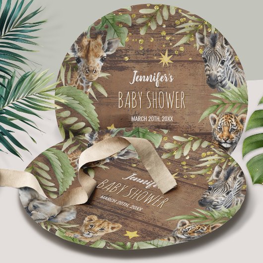 Safari Baby Shower, Rustic Jungle Themed Party ペーパープレート