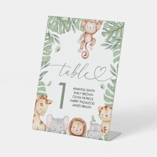 Safari Baby Shower Table Number 台座サイン (正面)