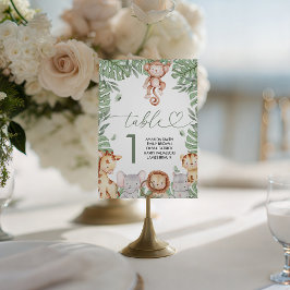 Safari Baby Shower Table Number 台座サイン