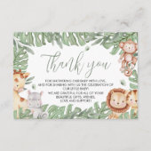 Safari Baby Shower Thank You Card エンクロージャーカード (正面)