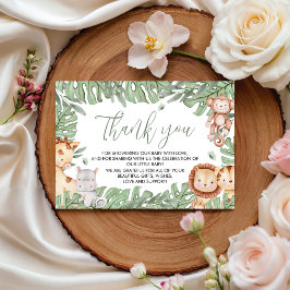 Safari Baby Shower Thank You Card エンクロージャーカード