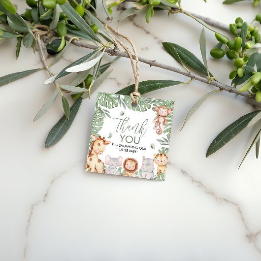 Safari Baby Shower Thank You Tag フェイバータグ