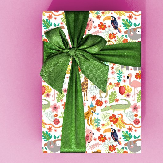 Safari Birthday Wrapping Paper, safari animals  ラッピングペーパーシート