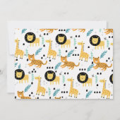 Safari Blueすべてのパーティー動物を呼び出す1st誕生日 招待状 (裏面)