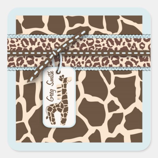 Safari BoyステッカーC2 スクエアシール (正面)