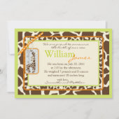 Safari Boy Greenアナウンスメントカード 案内状 (裏面)