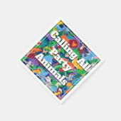 Safari Calling all Party Animals Colorful スタンダードカクテルナプキン (角)