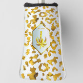 Safari Chic Gold Leopard Print Putter  ゴルフヘッドカバー (回転90)