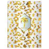 Safari Chic Luxe Gold & White Animal Print クリップボード (裏面)
