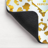 Safari Chic Luxe Gold & White Animal Print マウスパッド (コーナー)
