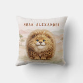 Safari Cute Zuberi The Fluffy Leopard Name Kids クッション (裏面)