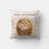 Safari Cute Zuberi The Fluffy Leopard Name Kids クッション (正面)