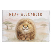 Safari Cute Zuberi The Fluffy Leopard Name Kids 枕カバー (裏面)