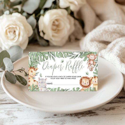 Safari Diaper Raffle Card エンクロージャーカード