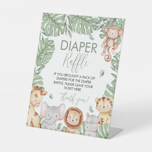 Safari Diaper Raffle Sign 台座サイン (正面)