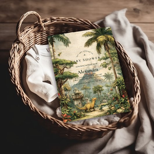 Safari Dino Baby Shower 招待状