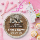 Safari Elephant “Adventure Awaits” Theme ペーパープレート (パーティー)