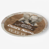 Safari Elephant “Adventure Awaits” Theme ペーパープレート (アングル)