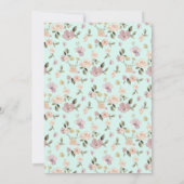 Safari Farm Animal Bear Fox Rabbit Raccoon blue 招待状 (裏面)