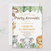 Safari First Birthday Evite 招待状 (正面)
