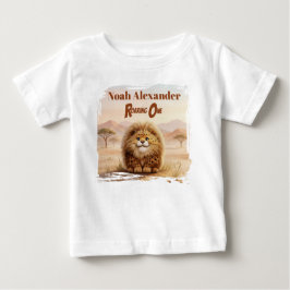 Safari First Birthday Zuberi Fluffy Leopard Party ベビーTシャツ