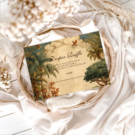 Safari Foliage & Friends Baby Showe Diapper Raffle エンクロージャーカード