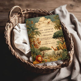 Safari Foliage & Friends Baby Shower 招待状