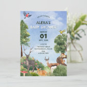 Safari forest baby shower 招待状 (スタンド正面)
