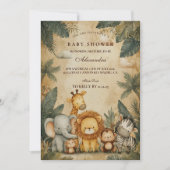 Safari Forest Creatures Baby Shower 招待状 (正面)