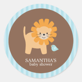 Safari Friendsベビーシャワーステッカー ラウンドシール