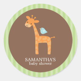 Safari Friendsベビーシャワーステッカー ラウンドシール