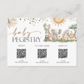 Safari Gender Neutral Baby Shower Registry Card エンクロージャーカード (正面)