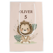 Safari Gift Bag, Oliver's 5th Birthday Present Bag ミディアムペーパーバッグ (裏面)