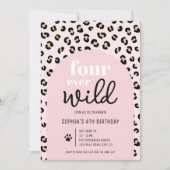 Safari Girl 4th Birthday Party Invitation 招待状 (正面)