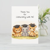 Safari Graduation for Kids Preschool Kindergarten サンキューカード (スタンド正面)